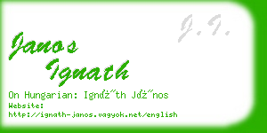 janos ignath business card